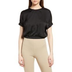 Open Edit Open Back Crop Top, Size Small in Black at Nordstrom found on Bargain Bro from Nordstrom Canada for USD $20.43