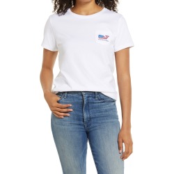 Women's Vineyard Vines Flag Whale Pocket Tee