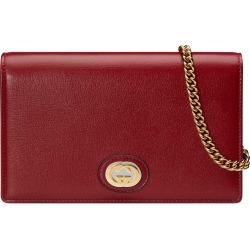 Women's Gucci Marina Leather Card Wallet On A Chain -