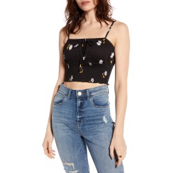 Women's Billabong Girl Talk Crop Top, Size Small - Black
