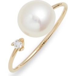 Women's Mizuki Akoya Pearl & Diamond Open Ring