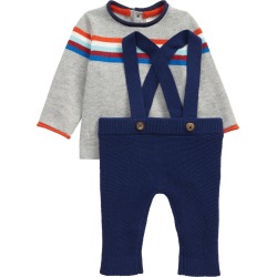 Infant Boy's Mini Boden Sweater & Knit Suspender Pants
