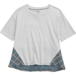 Open Edit Kids' Solid & Plaid Organic Cotton Top in Grey Trooper- Grid Board at Nordstrom, Size 7 found on Bargain Bro from Nordstrom for USD $12.77