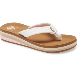 Toddler Girl's Reef Ahi Water Resistant Wedge Flip Flop, Size 11/12 M - White
