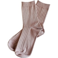 Women's Le Bon Shoppe Glitter Her Metallic Socks, Size One Size - Pink