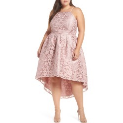 Plus Size Women's Chi Chi London Crochet High/low Dress, Size 16W - Pink