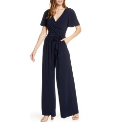 Petite Women's Harper Rose Wide Leg Jumpsuit, Size X-Small P - Blue
