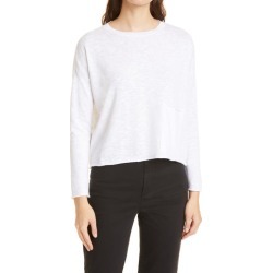 Eileen Fisher Organic Cotton & Linen Slub Pocket Knit Top in White at Nordstrom, Size X-Large found on Bargain Bro from Nordstrom for USD $135.28