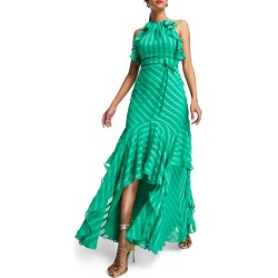 ASOS DESIGN Tonal Stripe Satin High-Low Maxi Dress in Medium Green at Nordstrom, Size 6 Us found on Bargain Bro from Nordstrom for USD $76.00