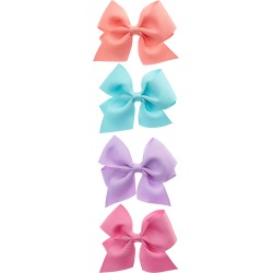 Plh Bows Set Of 4 Grosgrain Bow Hair Clips, Size One Size - Pink