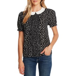 Women's Cece Ditsy Floral Print Pintuck Pleat Top