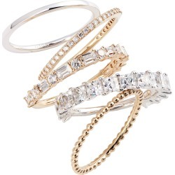 Women's Nadri Set Of 5 Stacking Rings