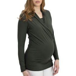 Women's Angel Maternity Long Sleeve Maternity/nursing Top, Size X-Small - Beige