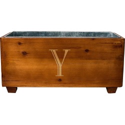 Cathy's Concepts Monogram Wood Wine Trough, Size One Size - Metallic