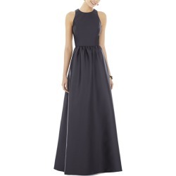 Women's Alfred Sung Sateen Gown, Size 0 - Blue