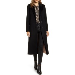 Women's Fleurette Notch Collar Wool Maxi Coat, Size 8 - Black (Nordstrom Exclusive)