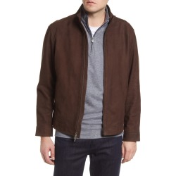 Peter Millar Men's Nubuck Leather Bomber Jacket, Size X-Large in Chocolate at Nordstrom found on Bargain Bro from Nordstrom Canada for USD $640.91