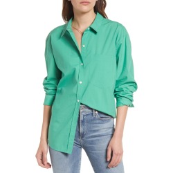 Rails Women's Arlo Cotton Blend Button-Up Shirt, Size Medium in Kelly Green at Nordstrom found on Bargain Bro from Nordstrom Canada for USD $130.63