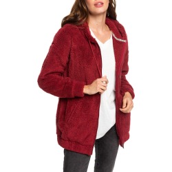 Women's Roxy Head On Down Fleece Zip Hoodie, Size Small - Red