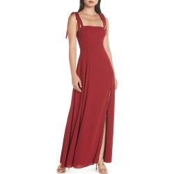 Women's Fame And Partners Tie Shoulder Gown, Size 4 - Burgundy