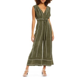 Women's Sancia Pia Sleeveless Split Wide Leg Jumpsuit, Size Small - Green