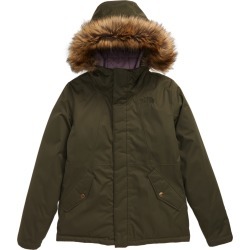 Girl's The North Face Greenland Waterproof 550 Fill Power Down Jacket With Faux Fur Trim
