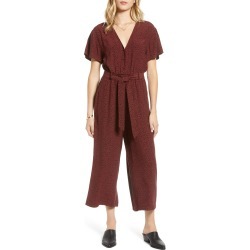 Women's Rails Jet Spotted Crop Wide Leg Jumpsuit, Size Small - Red