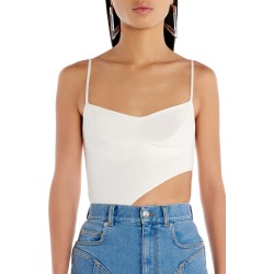 MUGLER Asymmetric Cutout Bodysuit, Size Large in Ivory at Nordstrom found on Bargain Bro from Nordstrom Canada for USD $571.41