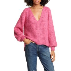 Women's Eleven Six Tess Colorblock Alpaca Blend Sweater, Size Medium/Large - Purple (Nordstrom Exclusive)