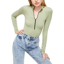 Women's Bdg Urban Outfitters Half Zip Ribbed Top