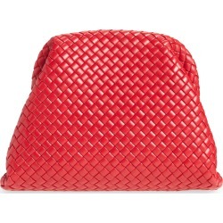 Bottega Veneta The Pouch Padded Intrecciato Leather Clutch - Red