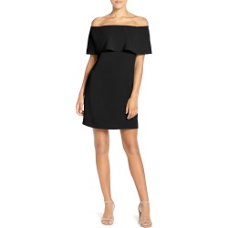 Women's Charles Henry Off The Shoulder Dress, Size Small - Black