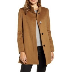 Women's Fleurette Stand Collar Wool Car Coat, Size 12 - Brown (Nordstrom Exclusive)