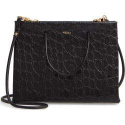 Medea Prima Hanna Croc Embossed Leather Bag - Black