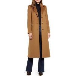 Women's Fleurette Notch Collar Wool Maxi Coat, Size 10 - Brown (Nordstrom Exclusive)