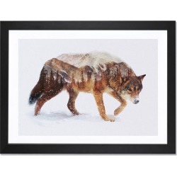 Icanvas 'Arctic Wolf' Framed Fine Art Print