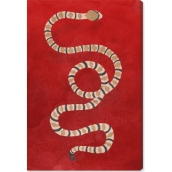 Oliver Gal Ruby Snake Canvas Wall Art