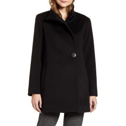 Women's Fleurette Stand Collar Wool Car Coat, Size 6 - Black