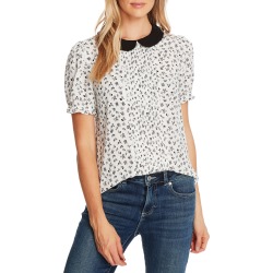Women's Cece Ditsy Floral Print Pintuck Pleat Top, Size XX-Small - Ivory