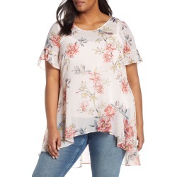Plus Size Women's Estelle Songbird Floral High/low Blouse