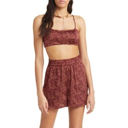 Open Edit Crop Satin Camisole, Size Large in Red Grape Eclipse Geo at Nordstrom found on Bargain Bro from Nordstrom Canada for USD $16.97