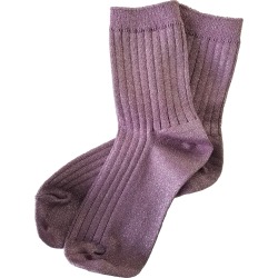 Women's Le Bon Shoppe Glitter Her Metallic Socks, Size One Size - Purple