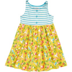 Mini Boden Kids' Tie Shoulder Dress, Size 2-3Y in Sweetcorn /Turquoise Tropical at Nordstrom found on MODAPINS