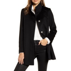Women's Fleurette Stand Collar Wool Car Coat, Size 6 - Black (Nordstrom Exclusive)