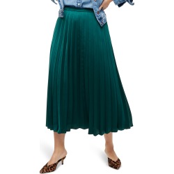 Women's J.crew Pleated Midi Skirt, Size 10 - Green