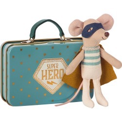 Girl's Maileg Superhero Little Brother Mouse Stuffed Animal In Suitcase