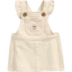 Infant Girl's Seed Heritage Denim Pinafore, Size 0-3M - Beige
