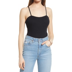 Open Edit Rib Camisole Bodysuit, Size Small in Black at Nordstrom found on Bargain Bro from Nordstrom Canada for USD $13.85