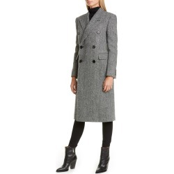 Women's Saint Laurent Notch Collar Wool Coat, Size 8 US / 40 FR - Black