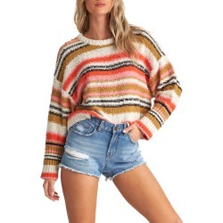 Women's Billabong Easy Going Sweater, Size Medium - Coral